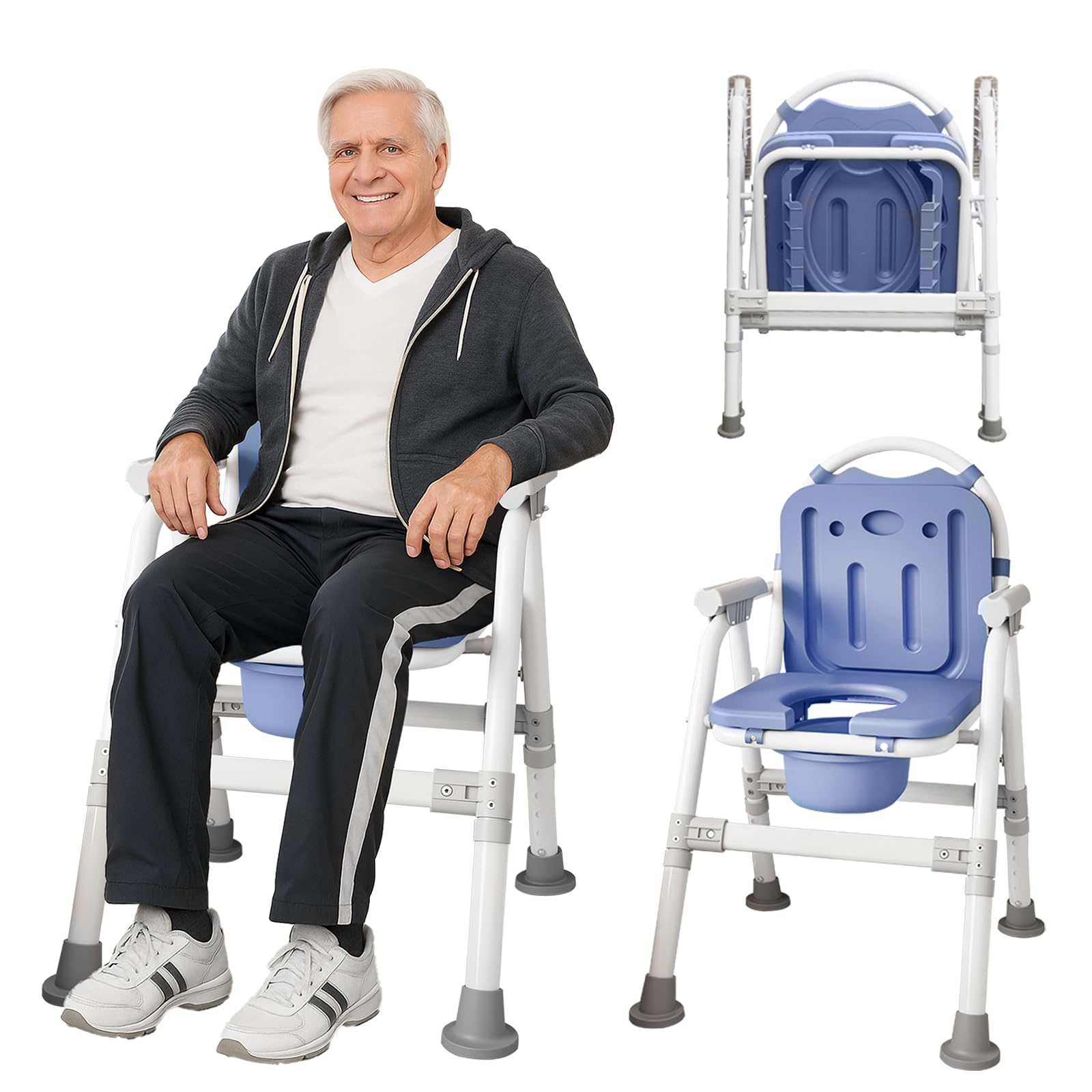 Amazon.com: 4 in 1 Folding Bedside Commode Chair for Elderly with